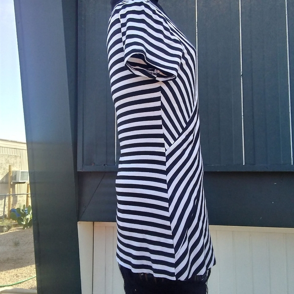 PLEIONE mini dress black and white stripes XS - Picture 3 of 7